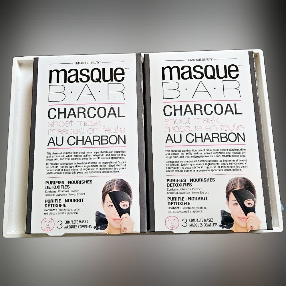 NWT 》2pks/6qty《 MASQUE BAR CHARCOAL SHEET MASKS SETS!
